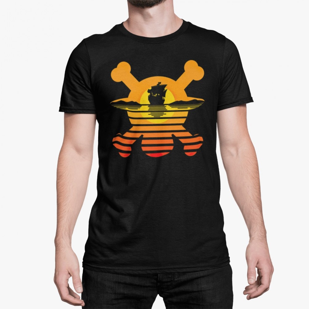 Luffy Sunset Logo - HappyHill | Marvel Official T-Shirts